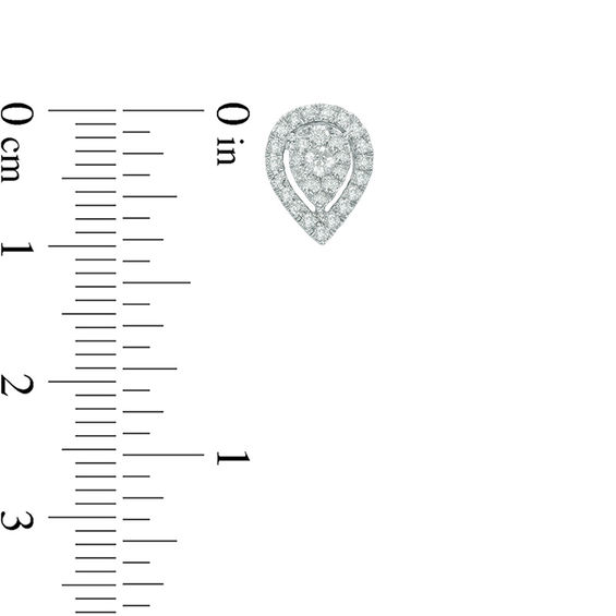1/2 CT. T.w. Composite Diamond Pear-Shaped Stud Earrings in 10K White Gold
