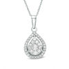Thumbnail Image 1 of 1/2 CT. T.W. Diamond Teardrop Frame Pendant in 10K White Gold
