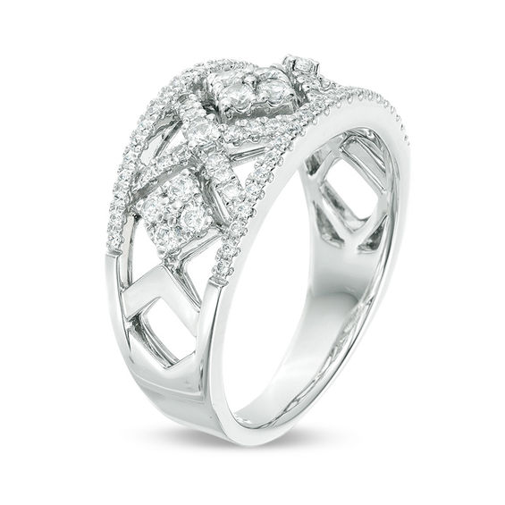1/2 CT. T.w. Diamond Geometric Ring in 10K White Gold
