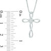 Thumbnail Image 2 of Diamond Accent Twist Cross Pendant in Sterling Silver
