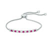 Thumbnail Image 0 of Lab-Created Ruby and White Sapphire Bolo Bracelet in Sterling Silver - 8.5"