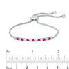 Thumbnail Image 1 of Lab-Created Ruby and White Sapphire Bolo Bracelet in Sterling Silver - 8.5"
