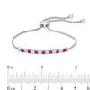 Thumbnail Image 2 of Lab-Created Ruby and White Sapphire Bolo Bracelet in Sterling Silver - 8.5"