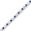 Thumbnail Image 0 of Lab-Created Blue and White Sapphire Tennis Bracelet in Sterling Silver - 7.25"