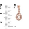 Thumbnail Image 1 of Pear-Shaped Morganite and Diamond Accent Frame Drop Earrings in 10K Rose Gold