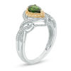 Thumbnail Image 2 of Pear-Shaped Chrome Diopside, Yellow Sapphire and 1/5 CT. T.W. Diamond Frame Ring in 10K Two-Tone Gold