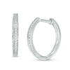 Thumbnail Image 1 of 1/15 CT. T.W. Diamond Hoop Earrings in 10K White Gold