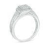 Thumbnail Image 2 of 1/4 CT. T.W. Diamond Square Frame Split Shank Ring in Sterling Silver