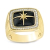 Thumbnail Image 1 of Onyx and 1/3 CT. T.W. Diamond Compass Star Ring in 10K Gold