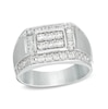 Thumbnail Image 0 of Men's 1-3/8 CT. T.W. Diamond Rectangular Signet Ring in 10K White Gold