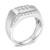Thumbnail Image 2 of Men's 1-3/8 CT. T.W. Diamond Rectangular Signet Ring in 10K White Gold