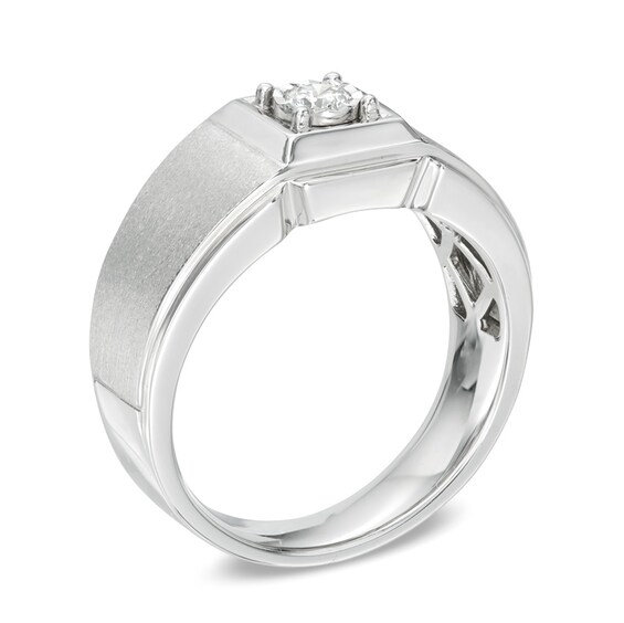 1/6 CT. Diamond Solitaire Square Frame Ring in 10K White Gold