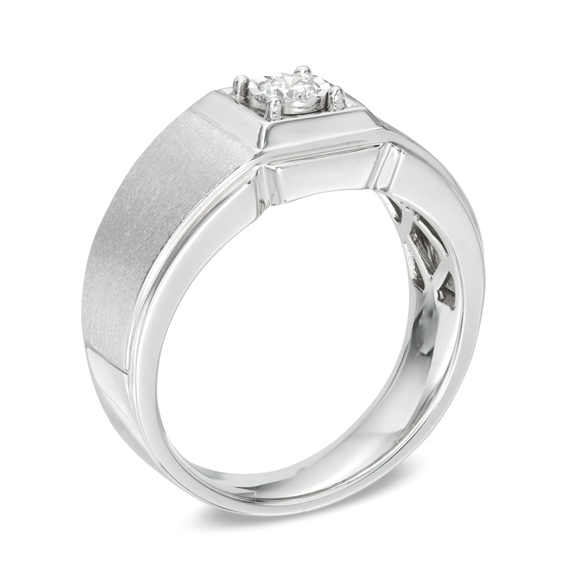 Main Image 2 of 1/6 CT. Diamond Solitaire Square Frame Ring in 10K White Gold