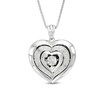 Thumbnail Image 1 of 1/20 CT. T.W. Diamond Triple Heart Locket in Sterling Silver