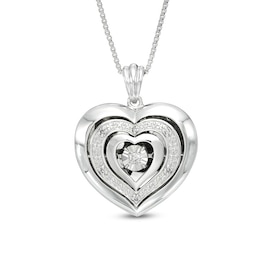 Unstoppable Love™ 1/20 CT. T.W. Diamond Triple Heart Locket in Sterling Silver