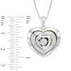 Thumbnail Image 3 of 1/20 CT. T.W. Diamond Triple Heart Locket in Sterling Silver