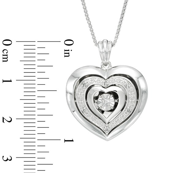 1/20 CT. T.w. Diamond Triple Heart Locket in Sterling Silver