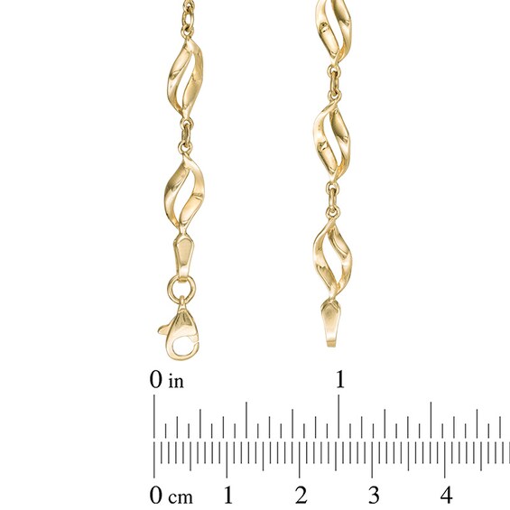 Flame Link Necklace in 10K Gold - 17"