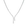 Thumbnail Image 1 of 3 CT. T.W. Multi-Diamond Avalanche Staggered Drop Necklace in 14K White Gold - 19.5"