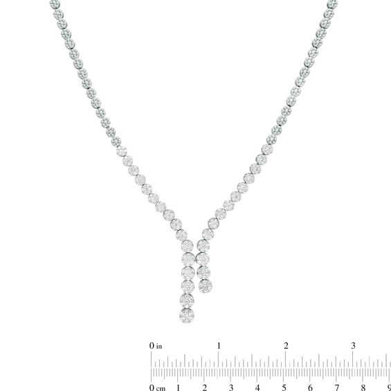 3 CT. T.W. Diamond Avalanche Staggered Drop Necklace in 14K White Gold - 19.5" 3 CT. T.W. Diamond Avalanche Staggered Drop Necklace in 14K White Gold - 19.5"
