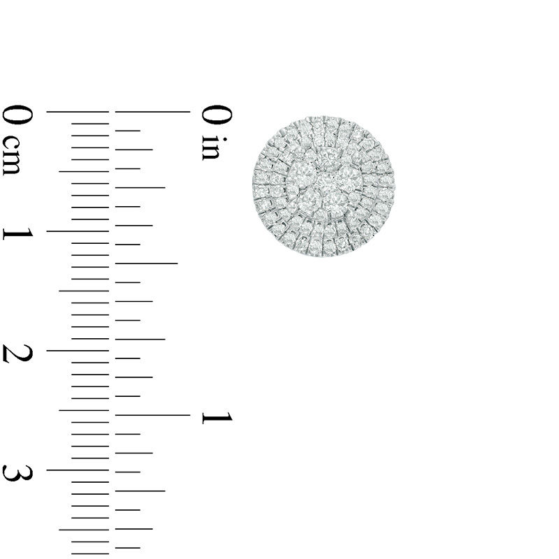 Main Image 2 of 1 CT. T.W. Composite Diamond Frame Stud Earrings in 10K White Gold