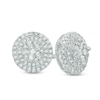 Thumbnail Image 0 of 1/2 CT. T.W. Multi-Diamond Double-Frame Stud Earrings in 10K White Gold