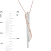 Thumbnail Image 2 of 1/5 CT. T.W. Diamond Double Bar Crossover Pendant in 10K Rose Gold
