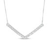 Thumbnail Image 1 of 1/4 CT. T.W. Diamond Chevron Necklace in 10K White Gold