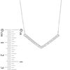 Thumbnail Image 2 of 1/4 CT. T.W. Diamond Chevron Necklace in 10K White Gold
