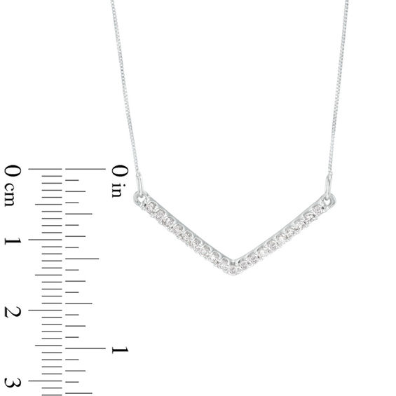 1/4 CT. T.w. Diamond Chevron Necklace in 10K White Gold