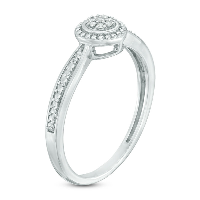 Main Image 2 of 1/10 CT. T.W. Diamond Circle Frame Pendant, Stud Earrings and Ring Set in Sterling Silver
