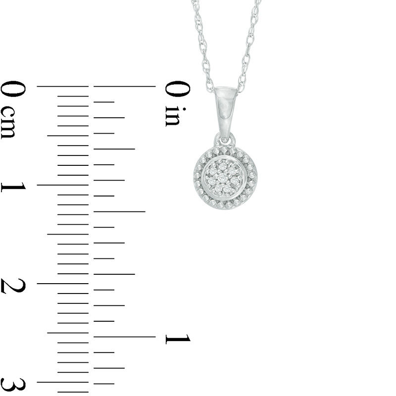 Main Image 3 of 1/10 CT. T.W. Diamond Circle Frame Pendant, Stud Earrings and Ring Set in Sterling Silver