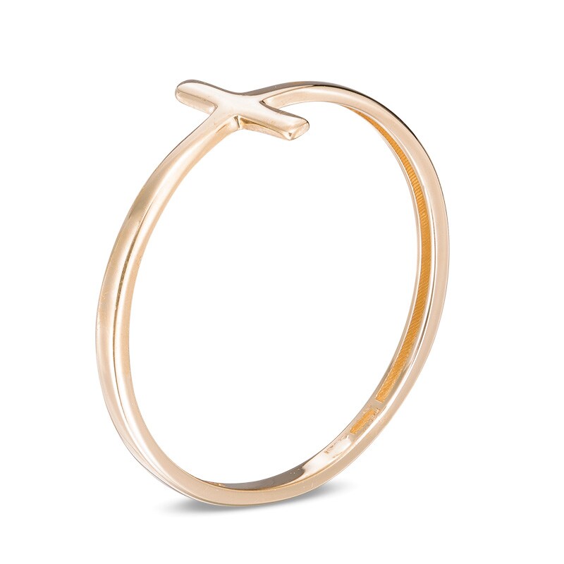 Main Image 1 of Sideways Cross Ring in 10K Gold