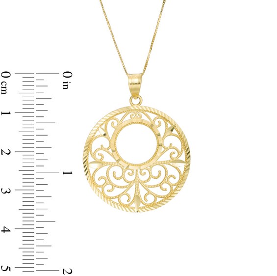 Filigree Circle Pendant in 10K Gold