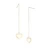 Thumbnail Image 0 of Heart Threader Drop Earrings in 14K Gold