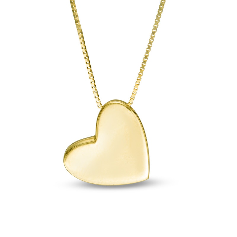 Main Image 1 of Tilted Heart Pendant in 10K Gold
