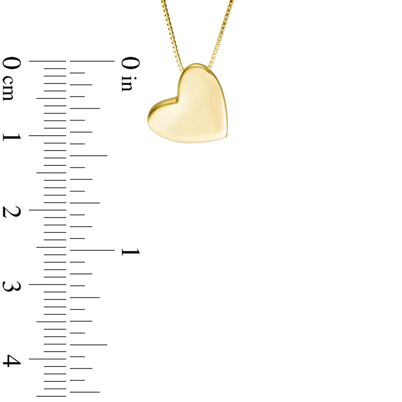Main Image 2 of Tilted Heart Pendant in 10K Gold