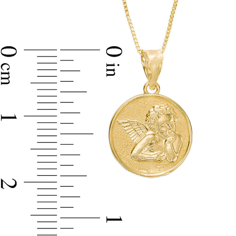Main Image 3 of Guardian Angel Disc Pendant in 10K Gold