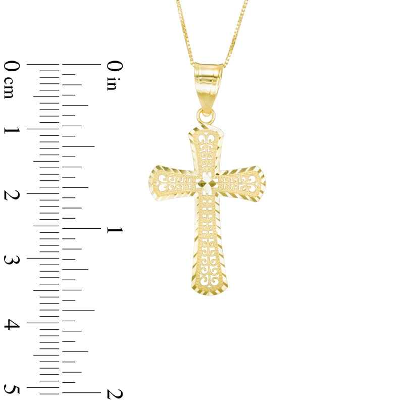 Main Image 2 of Filigree Cross Pendant in 10K Gold