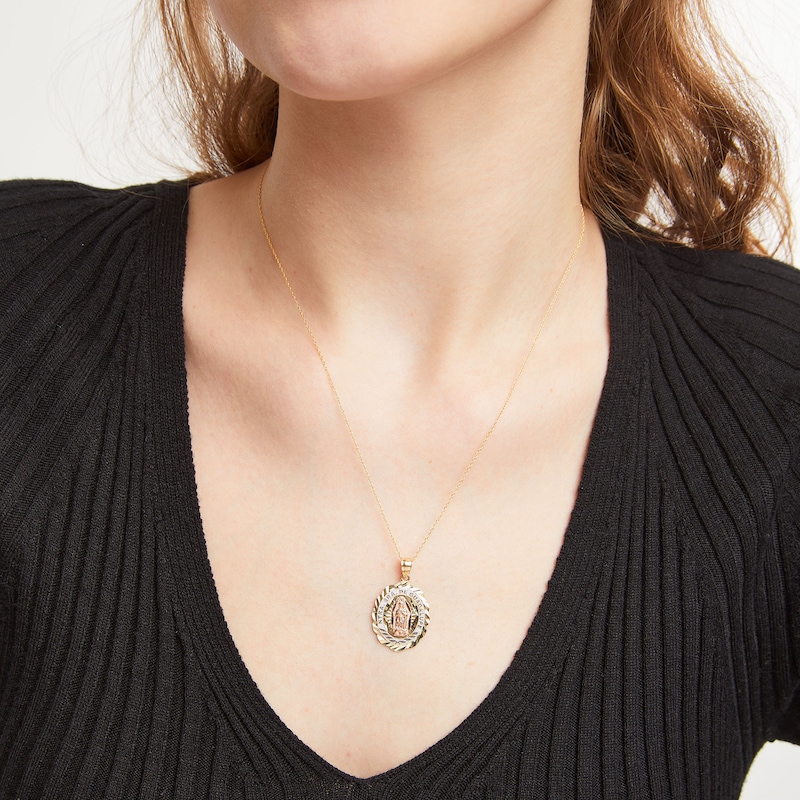 Rock Necklace w/ Beach Stone Rock Pendant in Round Silver Metal Frame