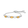 Thumbnail Image 0 of Oval Citrine Three Stone Bolo Bracelet in Sterling Silver - 9.5"