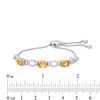 Thumbnail Image 1 of Oval Citrine Three Stone Bolo Bracelet in Sterling Silver - 9.5"