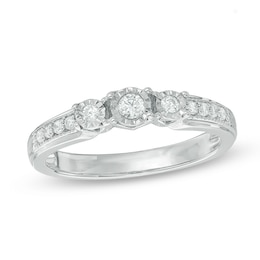 1/5 CT. T.W. Diamond Three Stone Engagement Ring in Sterling Silver