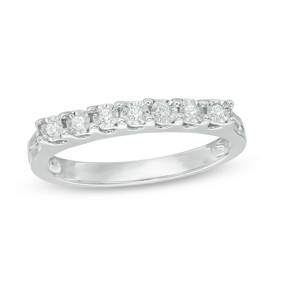 1/10 CT. T.w. Diamond Seven Stone Anniversary Band in Sterling Silver