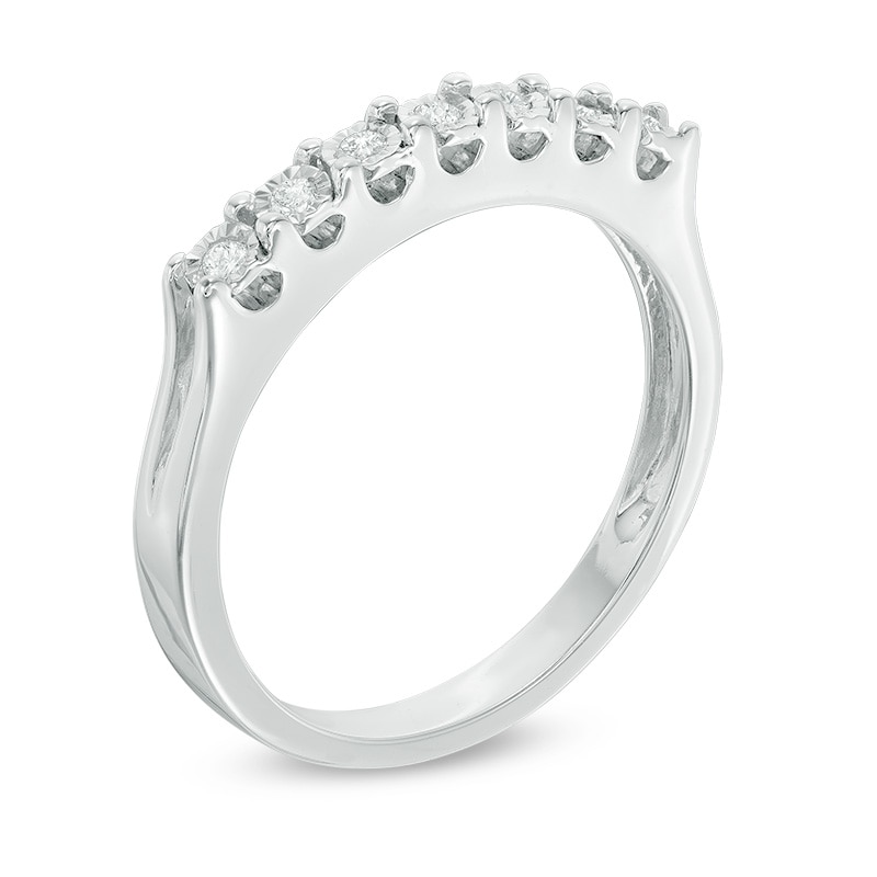 Main Image 2 of 1/10 CT. T.W. Diamond Seven Stone Anniversary Band in Sterling Silver