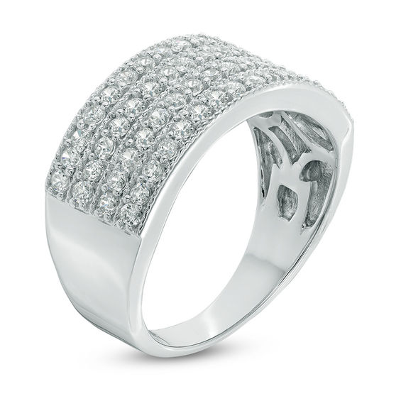 1 CT. T.w. Diamond Four Row Anniversary Ring in 10K White Gold