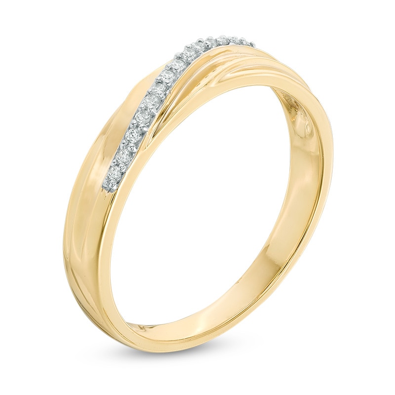 Main Image 2 of 1/15 CT. T.W. Diamond Slant Anniversary Band in 10K Gold