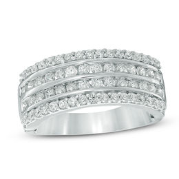1 CT. T.W. Diamond Four Row Anniversary Band in 10K White Gold