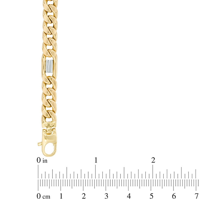 Main Image 2 of Curb Chain Station Bracelet in 10K Two-Tone Gold - 8.5"