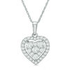 Thumbnail Image 1 of 1/2 CT. T.W. Diamond Heart Frame Pendant in 10K White Gold